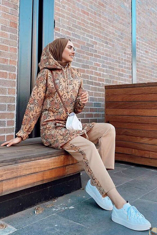 Modest Fashion Sunuff Colored Hijab Suit TB