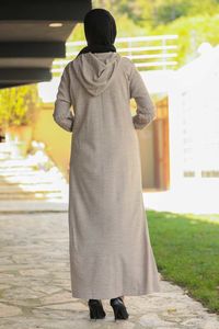 Modest Fashion Beige Hijab Kleid BEJ