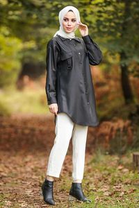 Modest Fashion Black Hijab Tunika S