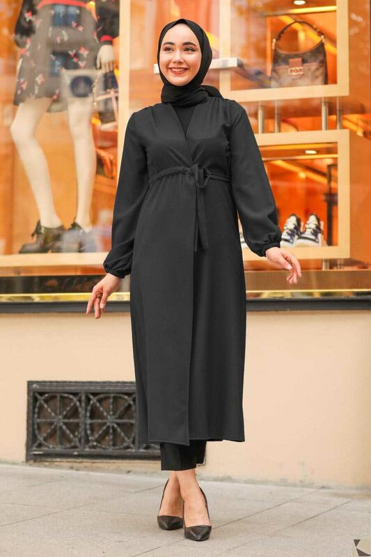 Modest Fashion Black Hijab Mantel S
