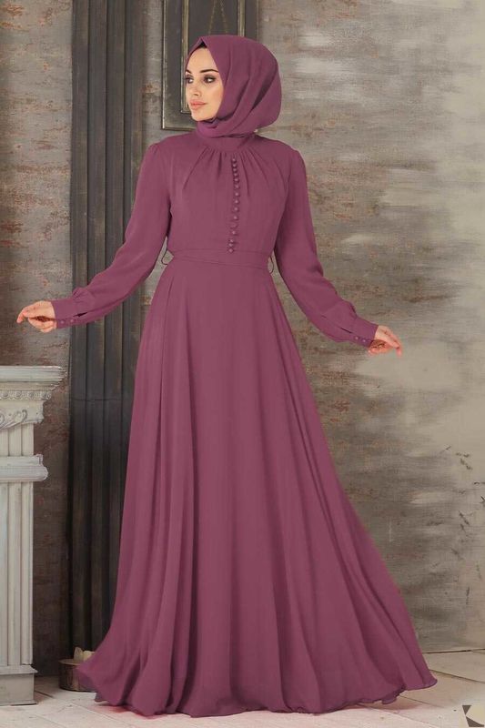 Modest Fashion Dark Dusty Rose Hijab Kleid KGK