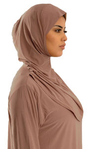 Abaya pour la Prire 1 pice avec Hijab attach taupe